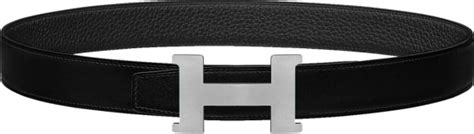 Hermes Black & Brushed Silver 'Constance' Belt 